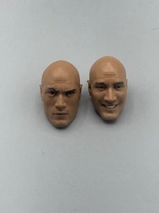 Lot Of 2 WWE Mattel Elite The Rock Head CUSTOM FODDER FOR 6" FIGURES - Picture 1 of 5