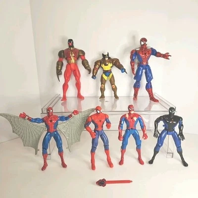 Spider-Man Toybiz Marvel Wolverine Action Figures 90's  Vintage Retro Lot of 7  - Image 1 of 4