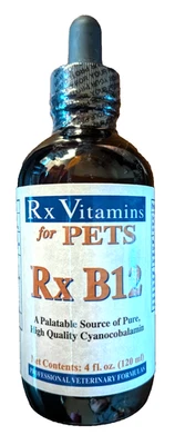 Rx Vitamins for Pets Pro Vet B12 Formula, 4floz, Dogs & Cats, EXP 03/2026, Bin D