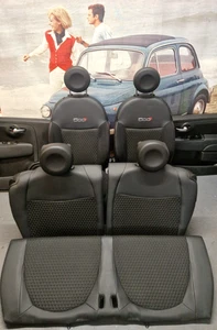 Fiat 500 SPORT Seats in Black with Door Cards Fit 2008 Onward FREE FITTING - Picture 1 of 13