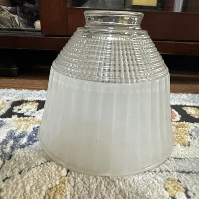 Vtg Frosted Prismatic Torchiere Shade National Home Lamp No 955 Rembrandt - Image 1 of 4