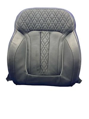 2020-2022 BMW 740I FRONT RIGHT UPPER SEAT CUSHION BLACK LEATHER GRAY STITCHING - Image 1 of 4