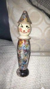victorian edwardian wooden painted  clown carnival fairground  pin  skittle - Picture 1 of 3