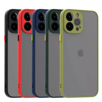 Case for iPhone 15 14 13 11 12 Pro Max 7 8 XR X  Matte Colours Shockproof Cover - Image 1 of 4