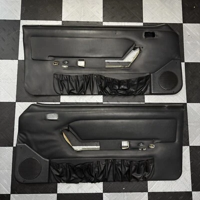 87-93 Mustang BLACK Door Panels Pads Interior Trim 5.0 GT LX Factory OEM 4D1 - Image 1 of 4