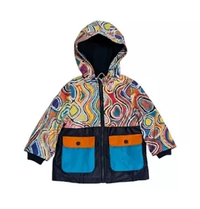 Warlukurlangu Artists x Jack & Milly Size 2 Hoodie Rain Coat Jacket Indigenous - Picture 1 of 4