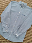 Ben Sherman Blue & White Micro Check Shirt L 42 - 43 Chest 15 1/2 Collar
