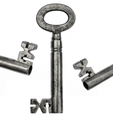 Antique Key - CASKET/CHEST Key with UNUSUAL Warding 2" - ref.k873 Cover