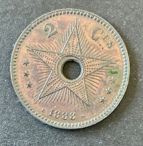 Congo Belge - Etat Indépendant - Très Jolie Monnaie de 2 Centimes 1888 (1) - Imagen 1 de 2