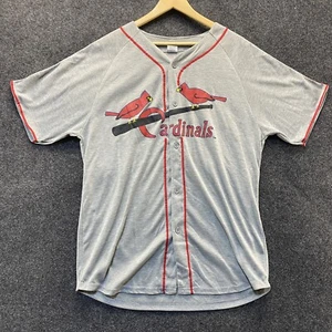 St Louis Cardinals Jersey Men's XL Gray Button Up SGA MLB Baseball Retro AT&T - Picture 1 of 7