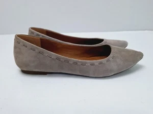 Frye Shoes 8.5 M Taupe Gray Suede Ballet Flats Womens g - Picture 1 of 7