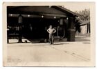 Gas Station Attendant Man Visible Gas Pump Oil Scene Vintage Snapshot Photo
