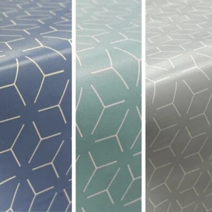 Italian PVC Geometric Shapes Embossed Craft Fabric Tablecloth Fabric 140cm Wide - Picture 1 of 2