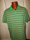 Polo Ralph Lauren Men's Large Green Striped Short Sleeve Polo.
