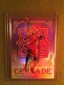 JONAS VALANCIUNAS REFRACTOR RAPTORS 2016-17 Excalibur Crusade PURPLE PRIZM 20/49 - Picture 1 of 12
