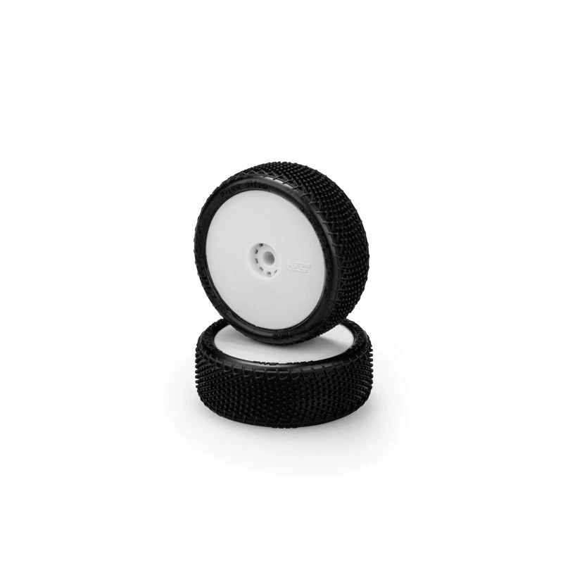 Jconcepts Fuzz Bite Pink Pre-Mounted White Wheel Losi Mini-B Front 40851211 - Image 1 of 1