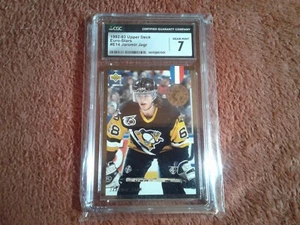 1992-93 Upper Deck Euro-Stars #E14 Jaromir Jagr CGC 7 Near Mint - Picture 1 of 2