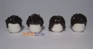 4x Lego Dark Brown Male Hair Pieces NEW - Picture 1 of 1