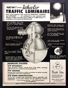 1957 Wheeler Traffic Luminaire Street Light photo "New Control" vintage print ad - Picture 1 of 1