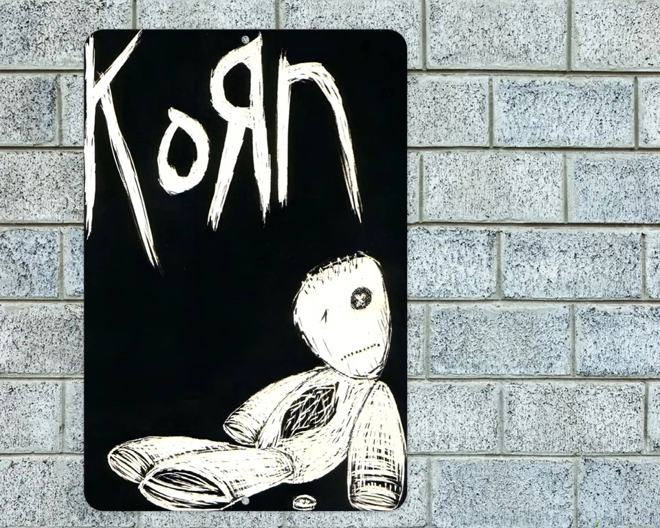 Korn Sign Aluminum Metal 8"x12" Garage Man Cave Rock Concert - Image 1 of 1