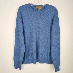 Tricots St Raphael Sweater Blue Silk Cashmere Pullover Sz L Quiet Luxury Classic - Picture 1 of 8