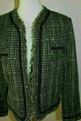 Chaqueta Blazer Dressbarn Versailles Marrón Tejido Forrado Talla 14 Nueva con Etiquetas #49 Foto 1 de 4