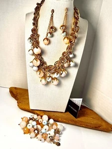 RJ Graziano “Bouquet Bliss Pretty Petals” Set Bracelet, Necklace & Earrings NWT - Picture 1 of 11