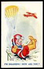 Artist- MABEL RODD Postcard 1910s Humor Airplane Pilot Parachuting by Philmar
