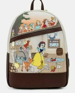 Zaino Loungefly Disney Biancaneve Sette Nani Multiscena Nuovo In Mano - Foto 1 di 3