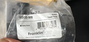 Franklin Brass Voisin Knob Double Robe/Towel Hook in Matte Black - Picture 1 of 2
