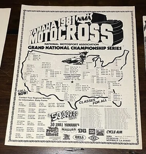 NMA 1981 Motocross Yamaha Grand National Championship Series Full Page Ad - Picture 1 of 1