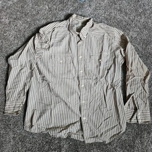 Lucky Brand Tan Striped Size Large Mens Button Down Casual Long Sleeve Shirt - Picture 1 of 7