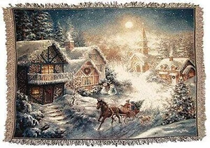 Simply Home Sleigh Ride Coperta Natalizia Lancio Afgano 50" x 60" NUOVA - Foto 1 di 1