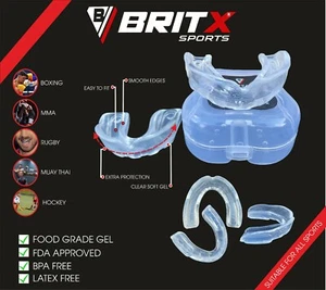 BRITX Mouth Guard MMA Teeth Protection Boxing Gum Shield Rugby Hockey Shield Gum - Picture 1 of 4