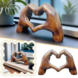 Heart Hands Brown Decor,Love Hand Statue - Heart Shape Statues✨y Finger H1R F1S5 - Picture 1 of 22