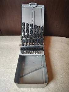 29 Piece 1/16” - 1/2” Drill Bit Set With Metal Latching Storage Box Complete  - Picture 1 of 15