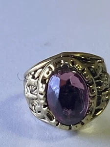 Anillo de clase secundaria encanto vidrio imitación Gumball 1988 púrpura nuevo de colección - Imagen 1 de 7