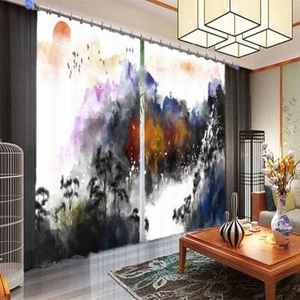Pájaros en el cielo 3D bloqueo foto impresión cortina tela cortinas ventana - Imagen 1 de 10