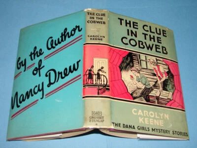 Dana Girls #8 The Clue in the Cobweb Blue/Red DJ Good Paper Early 1940s - Image 1 of 4