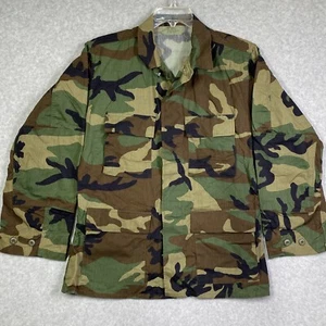 Camo Jacket Mens Medium Coat Woodland Camouflage Top Blouse Army NWOT - Picture 1 of 11