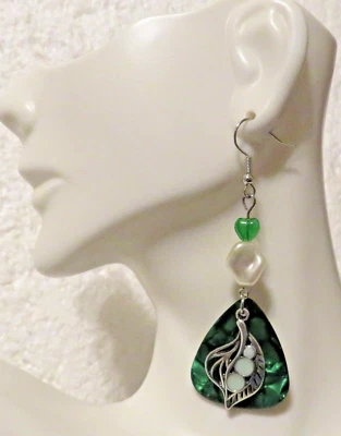 Intricate Silver Filigree Pearl Bead Drop 2.50” Earrings - Image 1 of 3