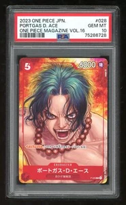 One Piece Japanese P-028 Portgas D. Ace 2023 Magazine 16 Promo PSA 10 75286728 - Picture 1 of 2