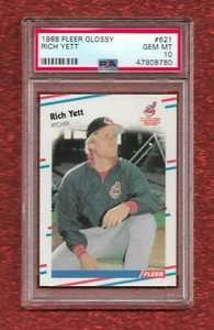 Fleer Glossy 1988 #621 Rich Yett PSA 10 gemas como nuevas Pop 1 Indios de Cleveland - Imagen 1 de 1