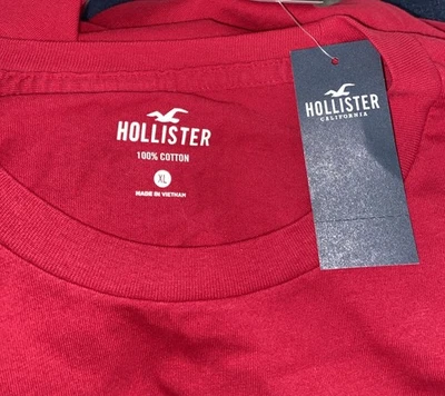 Camisa Hollister Para Hombres XL Camiseta Roja NUEVA Funciona Pequeña Ver Medidas ¡OFERTA! Foto 1 de 4