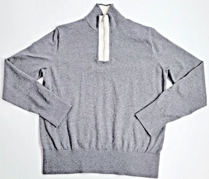 Banana Republic Men's Long Sleeve 1/4 Zip Mock Neck Gray Sweater Large - Picture 1 of 7