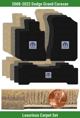 Набор ковриков Custom Luxe для '08-22 Dodge Grand Caravan с логотипом (3 штуки) #K84 - Изображение 1 из 4