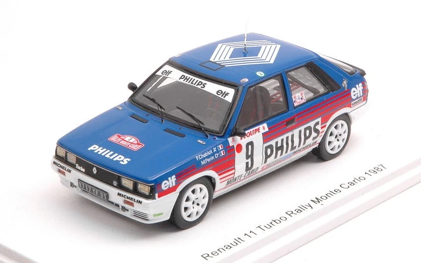 SPARK MODEL S5569 RENAULT 11 TURBO N.8 RALLY MONTE CARLO 1987 CHATRIOT-PERIN 1:4 - Immagine 1 di 1