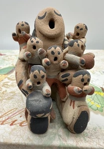 Vintage Jemez Native Pottery Geschichtenerzähler Keramik Handarbeit 7 Kinder von Juanita - Bild 1 von 7