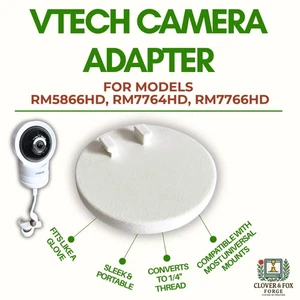 VTech Baby Monitor 1/4 Inch Adapter: Universal Mount, 3D Printed - Picture 1 of 7