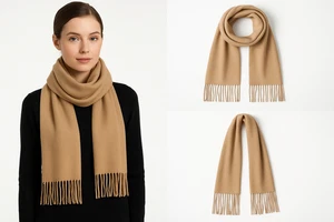 Beige Pashmina Winter Schal 6 Fuß lang - Bild 1 von 7